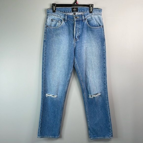 OBEY Propaganda No89 The Sundays Straight Jeans Boyish Cut High Waisted Blue 28 - Picture 15 of 15